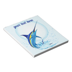 Blue Marlin Jumping out of Ocean Notepad