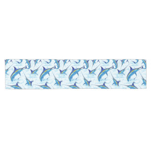 Blue Marlin Jumping out of Ocean Short Table Runner