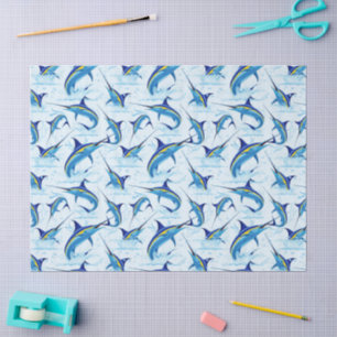 Blue Marlin Jumping out of Ocean Tissue Paper