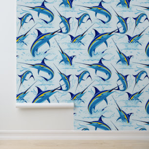 Blue Marlin Jumping out of Ocean Wallpaper
