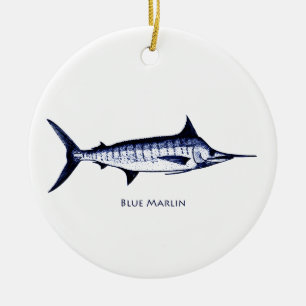Blue Marlin Logo Ceramic Tree Decoration
