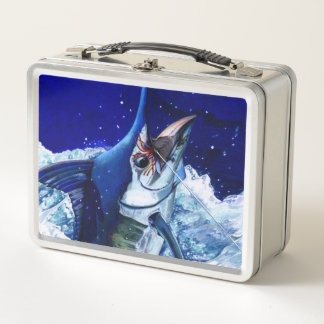 Blue Marlin Metal Lunch Box