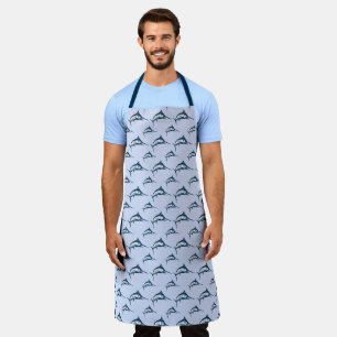 Blue Marlin Pattern Apron