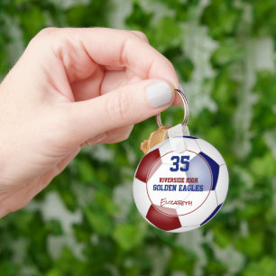 blue maroon soccer team gifts under 10 key ring