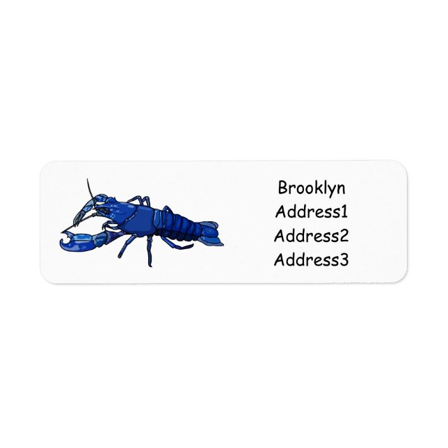 Blue marron crayfish cartoon illustration (Front)