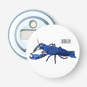 Blue marron crayfish cartoon illustration bottle opener