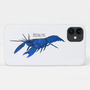 Blue marron crayfish cartoon illustration Case-Mate iPhone case