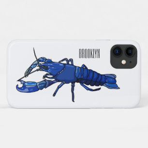 Blue marron crayfish cartoon illustration Case-Mate iPhone case