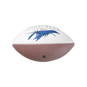 Blue marron crayfish cartoon illustration football