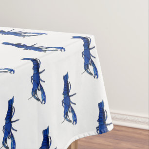 Blue marron crayfish cartoon illustration tablecloth