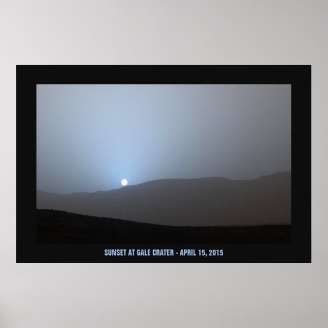 Blue Martian Sunset Poster (Front)