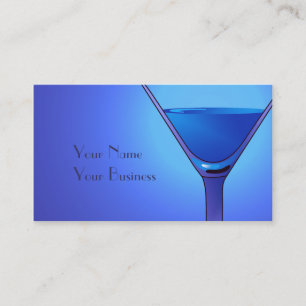 Blue Martini Cocktail Business Card Templates