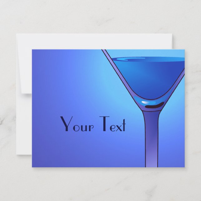 Blue Martini Cocktail Custom Announcements (Front)