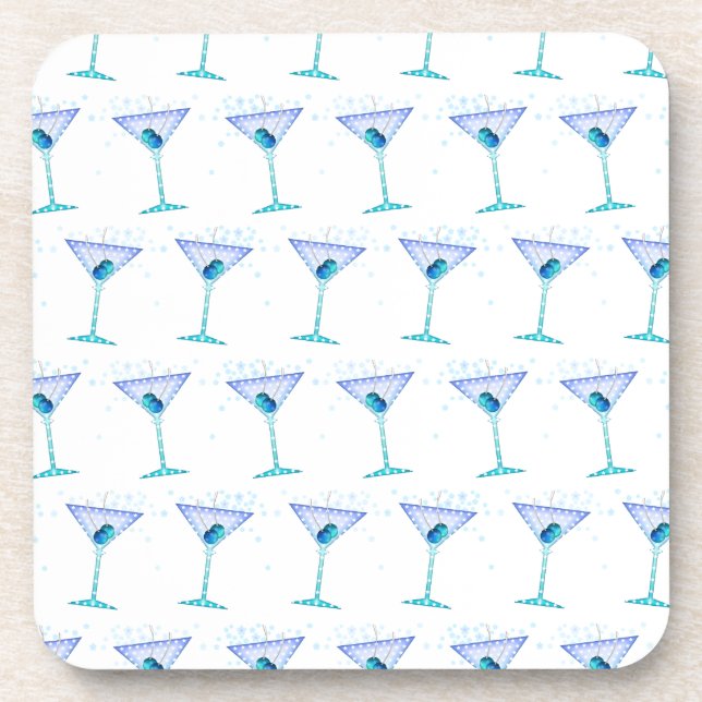 Blue Martini Cork Coaster (Front)