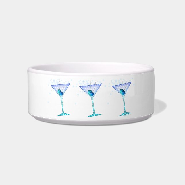 BLUE MARTINIS COCKTAIL SNACK BOWL (Front)