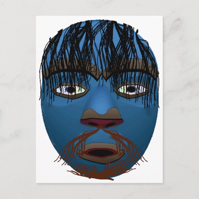 Blue Mask Postcard (Front)