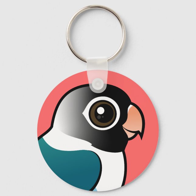 Blue Masked Lovebird Key Ring (Front)