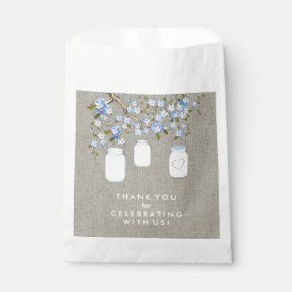Blue Mason Jar Baby Shower Favour Bags