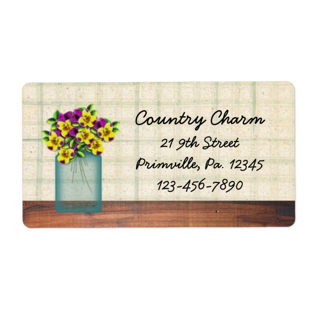 Blue Mason Jar Violas Label (Front)