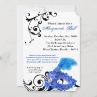 Blue Masquerade Ball Mask Costume Halloween Part
