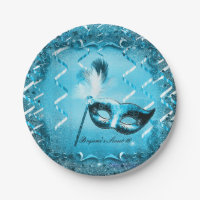 Blue Masquerade Mask Elegant Ball Party