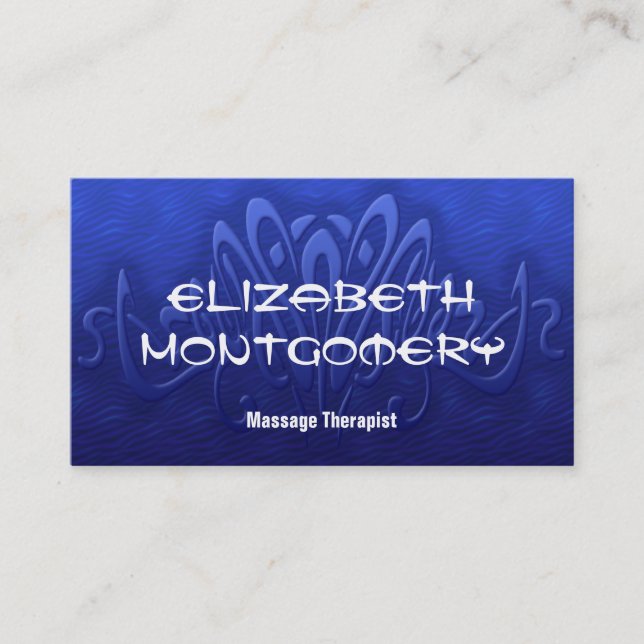 Blue Massage Therapy Spa Appointment Business Card (Front)