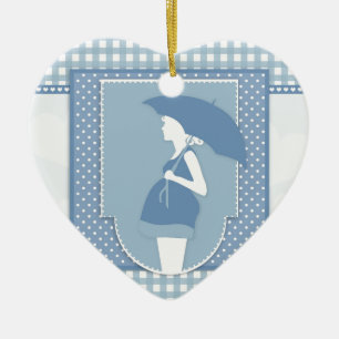 blue maternity ceramic tree decoration