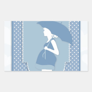 blue maternity rectangular sticker
