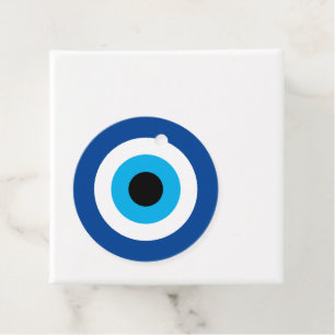 Blue Mati Evil Eye custom wedding favour tags