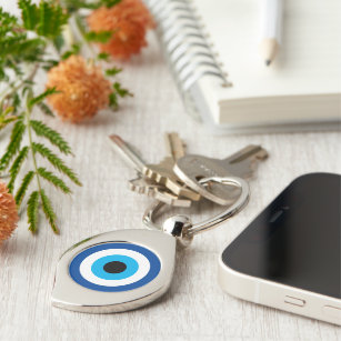 Blue Mati Evil Eye luck & protection symbol charm Key Ring
