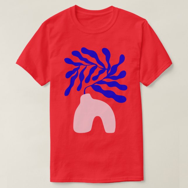 Blue Matisse Ferns II T-Shirt (Design Front)