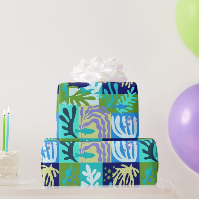 Blue Matisse Paper Cutouts Inspired Ocean Life (Party Gifts)