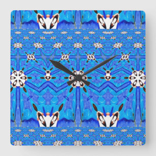 blue matrix grid clock