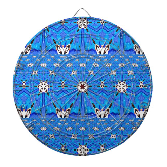 blue matrix grid design dart board (Front)