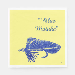 Blue Matuka streamer, fly fishing, fly tying art Napkin