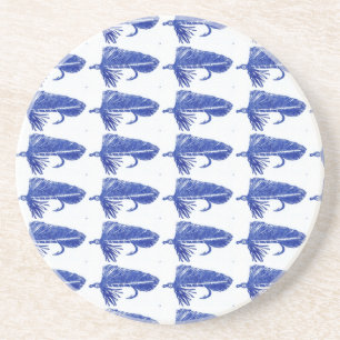 "Blue Matuka" Streamer Fly Pattern Coaster. Coaster