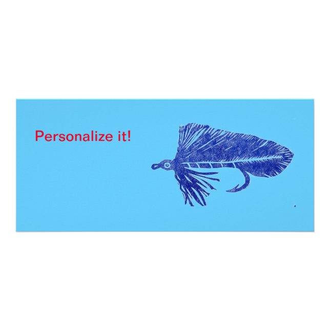 Blue Matuka streamer, fly tying, fly fishing art Rack Card (Front)