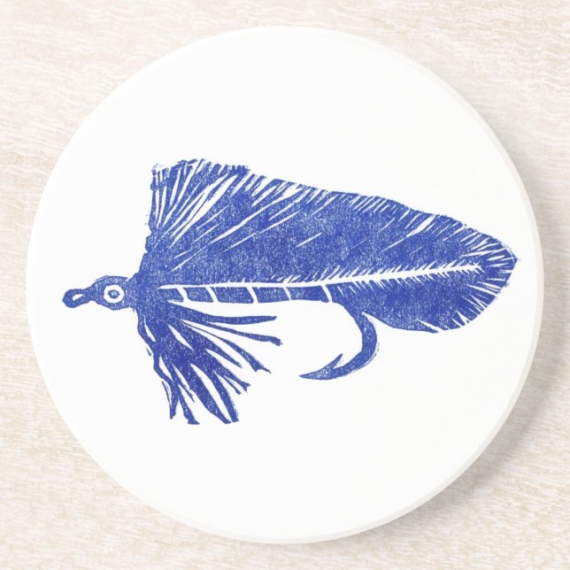 Blue Matuka Streamer Trout Fly Coaster (Front)
