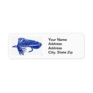 Blue Matuka Trout Fly Return Address Label