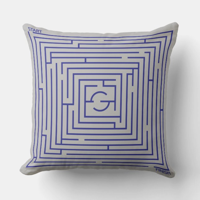 Blue Maze Cushion (Front)