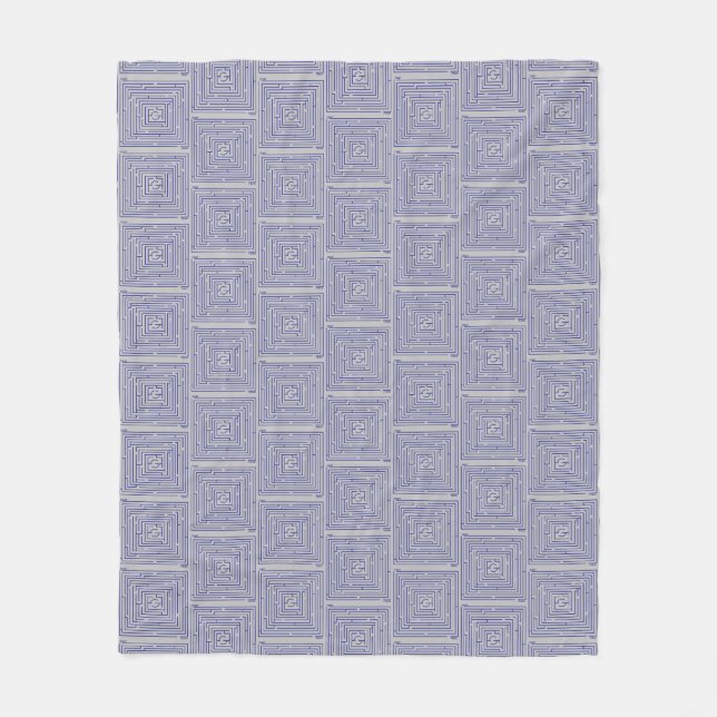 Blue Maze Fleece Blanket (Front)