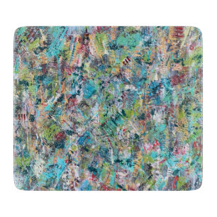 Blue Meadow 6 x 7 Deco Glass Cutting Board