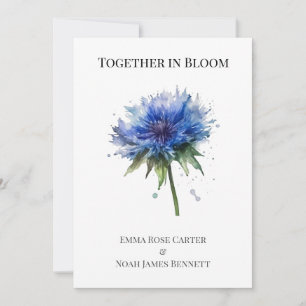 Blue Meadow Magic: Watercolor Cornflower Art Invitation