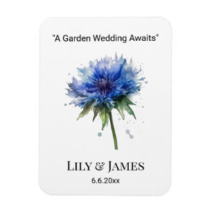 Blue Meadow Magic: Watercolor Cornflower Art Magnet