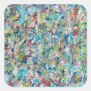 Blue Meadow Square Stickers