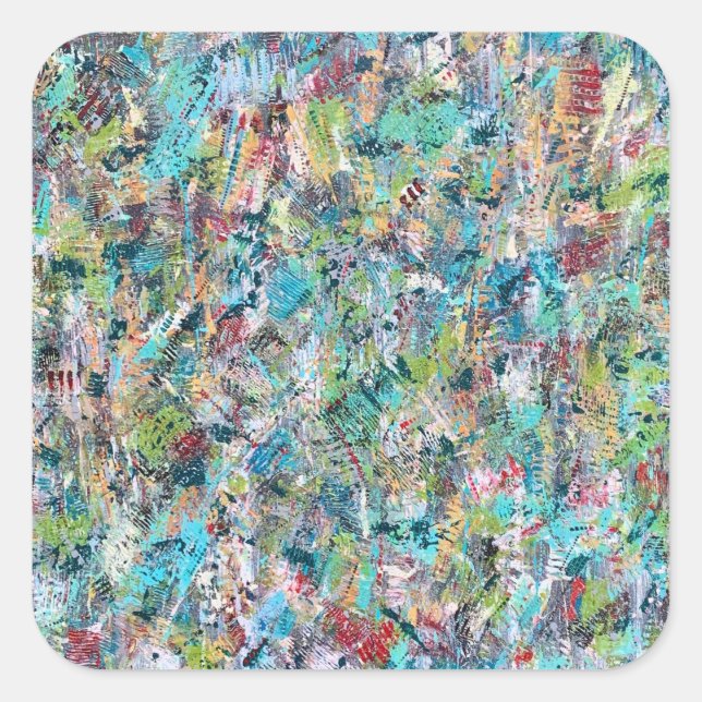 Blue Meadow Square Stickers (Front)