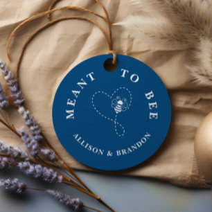 Blue Meant to Bee Honey Jar Wedding Favour Tags