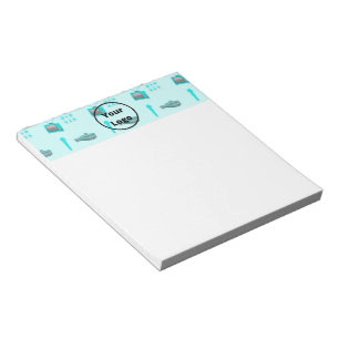 Blue media business pattern notepad