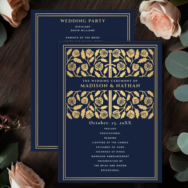 Blue Mediaeval Gold Sword Royal Wedding Programme (Creator Uploaded)