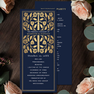 Blue Mediaeval Gold Sword Royal Wedding Programme
